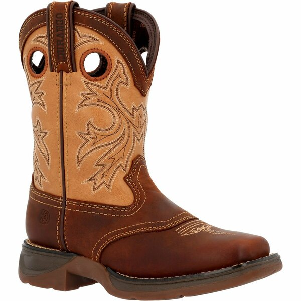 Durango Lil Rebel by Big Kids Brown Tan Western Boot, BROWN/TAN, M, Size 6 DBT0240Y